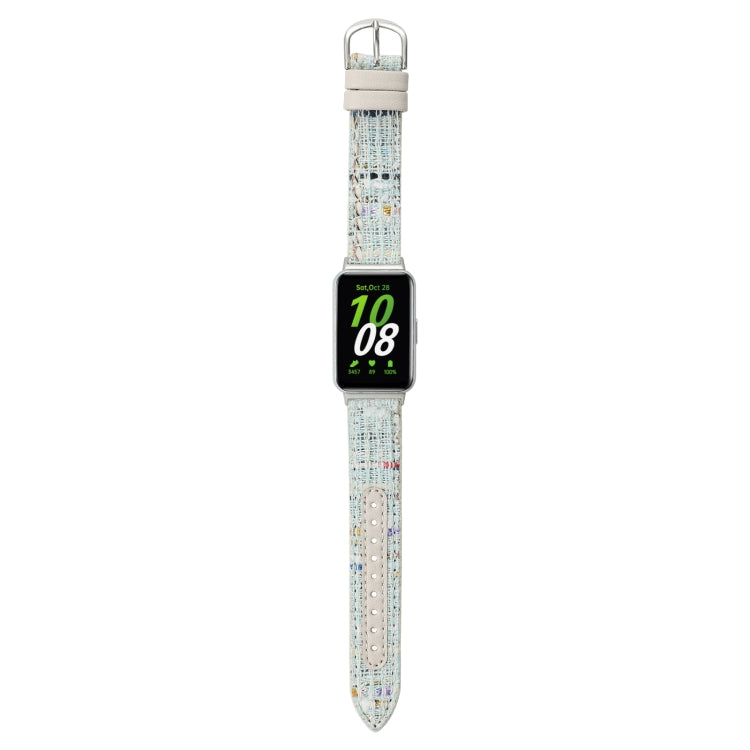 For Samsung Galaxy Fit 3 Woolen Leather Watch Band(Light Green) - Watch Bands by PMC TechLife | Online Shopping South Africa | PMC TechLife