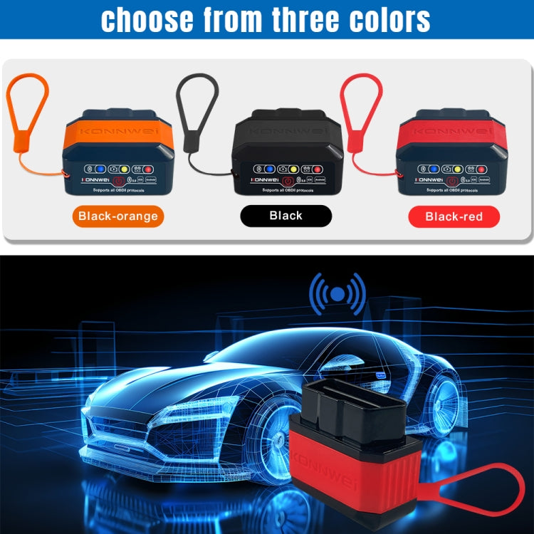 KONNWEI KW905 Bluetooth 5.0 Car OBD2 Scanner Support Android & iOS(Black Red) - Code Readers & Scan Tools by KONNWEI | Online Shopping South Africa | PMC TechLife | Buy Now Pay Later Mobicred