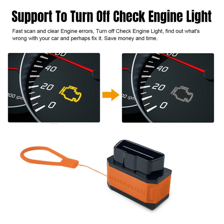 KONNWEI KW906 Bluetooth 5.0 Car OBD2 Scanner Support Android & iOS(Black) - Code Readers & Scan Tools by KONNWEI | Online Shopping South Africa | PMC TechLife | Buy Now Pay Later Mobicred