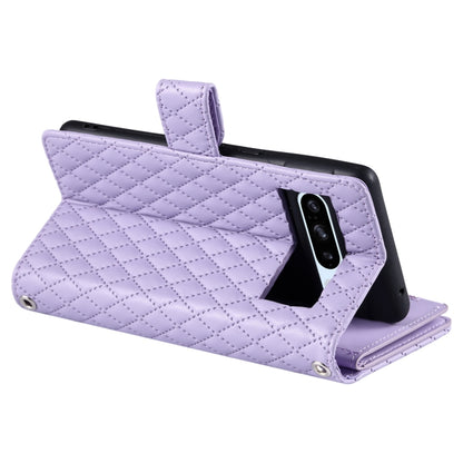 For Google Pixel 8 Pro Glitter Lattice Zipper Wallet Leather Phone Case(Purple) - Google Cases by PMC Jewellery | Online Shopping South Africa | PMC Jewellery | Buy Now Pay Later Mobicred