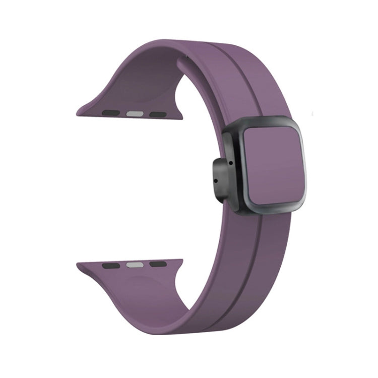 For Apple Watch Ultra 49mm Magnetic Square Buckle Silicone Watch Band(Fruit Purple) - Watch Bands by PMC Jewellery | Online Shopping South Africa | PMC Jewellery