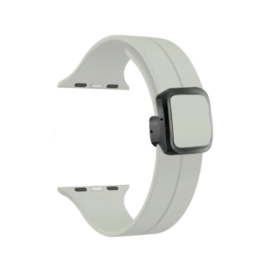 For Apple Watch Series 8 45mm Magnetic Square Buckle Silicone Watch Band(Starlight) - Watch Bands by PMC Jewellery | Online Shopping South Africa | PMC Jewellery