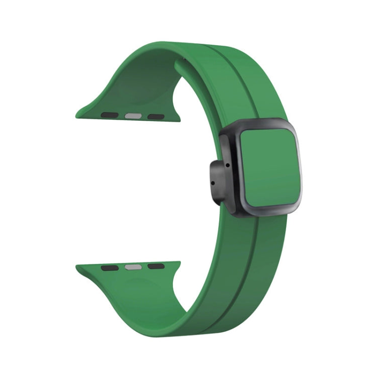 For Apple Watch Series 7 45mm Magnetic Square Buckle Silicone Watch Band(Alfalfa) - Watch Bands by PMC Jewellery | Online Shopping South Africa | PMC Jewellery