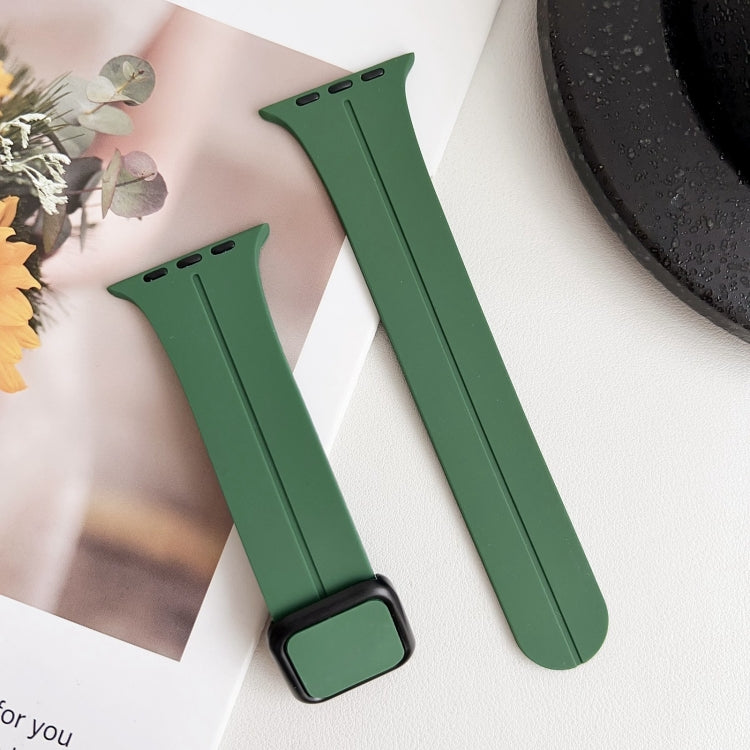 For Apple Watch Series 5 40mm Magnetic Square Buckle Silicone Watch Band(Alfalfa) - Watch Bands by PMC Jewellery | Online Shopping South Africa | PMC Jewellery