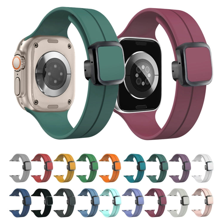 For Apple Watch 38mm Magnetic Square Buckle Silicone Watch Band(Cloud Gray) - Watch Bands by PMC TechLife | Online Shopping South Africa | PMC TechLife
