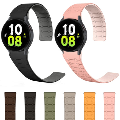 For Samsung Galaxy Watch 6 / 5 / 4 Two Color Loop Magnetic Silicone Watch Band(Green+Grey) - Watch Bands by PMC Jewellery | Online Shopping South Africa | PMC Jewellery