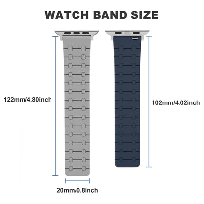 For Apple Watch Series 6 44mm Two Color Loop Magnetic Silicone Watch Band(Black+Grey) - Watch Bands by PMC Jewellery | Online Shopping South Africa | PMC Jewellery