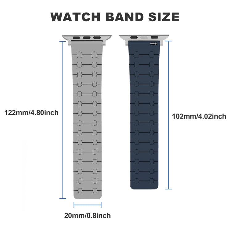 For Apple Watch Series 3 42mm Two Color Loop Magnetic Silicone Watch Band(Black+Grey) - Watch Bands by PMC Jewellery | Online Shopping South Africa | PMC Jewellery