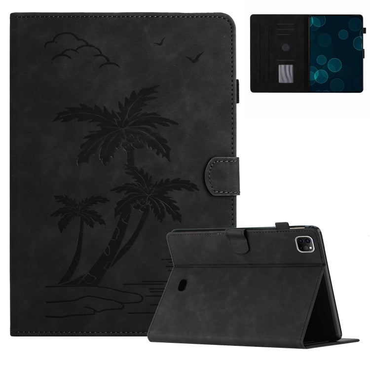 For iPad Pro 11 2024 Coconut Tree Embossed Smart Leather Tablet Case(Black) - iPad Pro 11 2024 Cases by PMC Jewellery | Online Shopping South Africa | PMC Jewellery | Buy Now Pay Later Mobicred