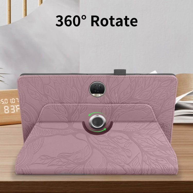 For Honor Pad 9 Tree Life Embossed Rotation Leather Tablet Case(Rose Gold) - Honor by PMC TechLife | Online Shopping South Africa | PMC TechLife | Buy Now Pay Later Mobicred