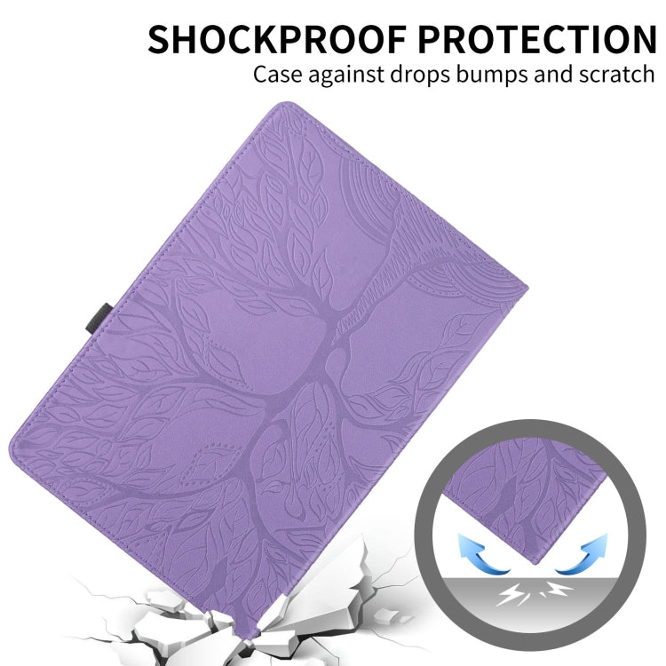 For Honor Pad 9 Tree Life Embossed Rotation Leather Tablet Case(Purple) - Honor by PMC TechLife | Online Shopping South Africa | PMC TechLife | Buy Now Pay Later Mobicred