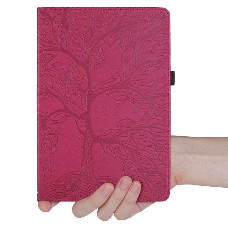 For Honor Pad X8a Tree Life Embossed Rotation Leather Tablet Case(Red) - Honor by PMC TechLife | Online Shopping South Africa | PMC TechLife | Buy Now Pay Later Mobicred