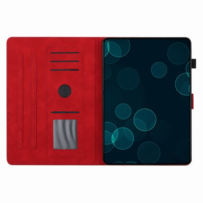 For Samsung Galaxy Tab S9 X710/X716B/X718U Coconut Tree Embossed Smart Leather Tablet Case(Red) - Galaxy Tab S9 Cases by PMC Jewellery | Online Shopping South Africa | PMC Jewellery | Buy Now Pay Later Mobicred