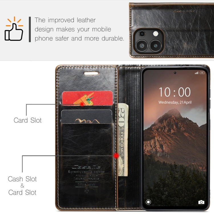 For Xiaomi Redmi Note 13 4G CaseMe 003 Crazy Horse Texture Flip Leather Phone Case(Coffee) - Xiaomi Cases by CaseMe | Online Shopping South Africa | PMC Jewellery | Buy Now Pay Later Mobicred