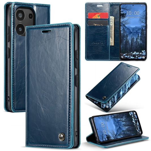 For Xiaomi Redmi Note 13 4G CaseMe 003 Crazy Horse Texture Flip Leather Phone Case(Blue Green) - Xiaomi Cases by CaseMe | Online Shopping South Africa | PMC Jewellery | Buy Now Pay Later Mobicred