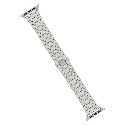 For Apple Watch Series 5 40mm Double T Stainless Steel Watch Band(Starlight) - Watch Bands by PMC Jewellery | Online Shopping South Africa | PMC Jewellery