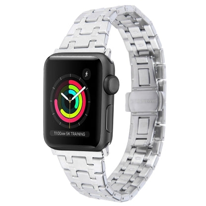 For Apple Watch 42mm Double T Stainless Steel Watch Band(Silver) - Watch Bands by PMC Jewellery | Online Shopping South Africa | PMC Jewellery