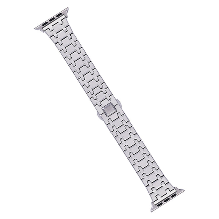 For Apple Watch 42mm Double T Stainless Steel Watch Band(Silver) - Watch Bands by PMC TechLife | Online Shopping South Africa | PMC TechLife