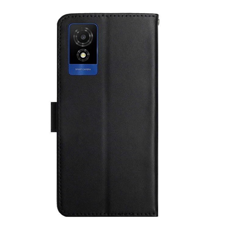 For TCL 502 Genuine Leather Fingerprint-proof Flip Phone Case(Black) - TCL by PMC TechLife | Online Shopping South Africa | PMC TechLife | Buy Now Pay Later Mobicred