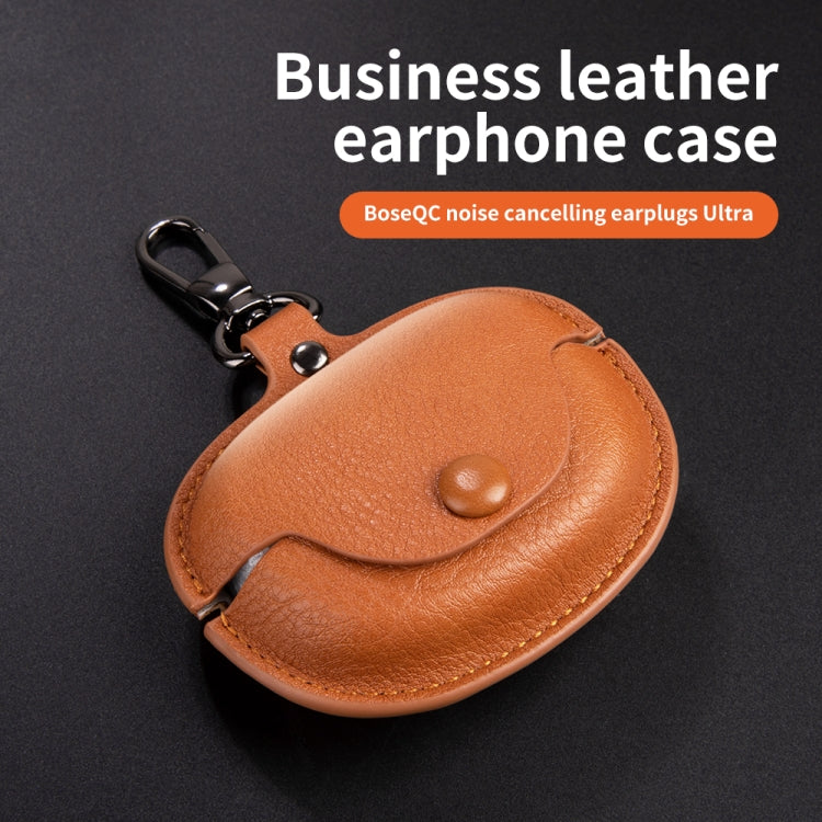 For Bose QuietComfort Ultra Wireless Earphone Leather Protective Case(Dark Brown) - Other Earphone Case by PMC Jewellery | Online Shopping South Africa | PMC Jewellery | Buy Now Pay Later Mobicred