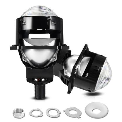 T01 1 Pair 3 inch Car Bifocal LED Lens Headlight(Black) - LED Headlamps by PMC Jewellery | Online Shopping South Africa | PMC Jewellery | Buy Now Pay Later Mobicred