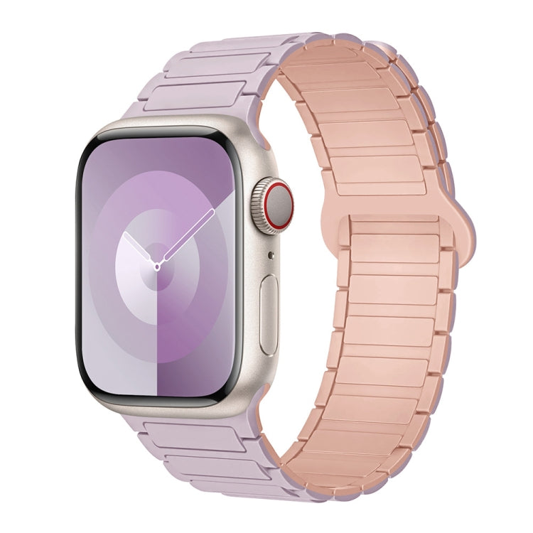 For Apple Watch Series 9 41mm I-Shaped Magnetic Silicone Watch Band(Light Purple Pink) - Watch Bands by PMC Jewellery | Online Shopping South Africa | PMC Jewellery