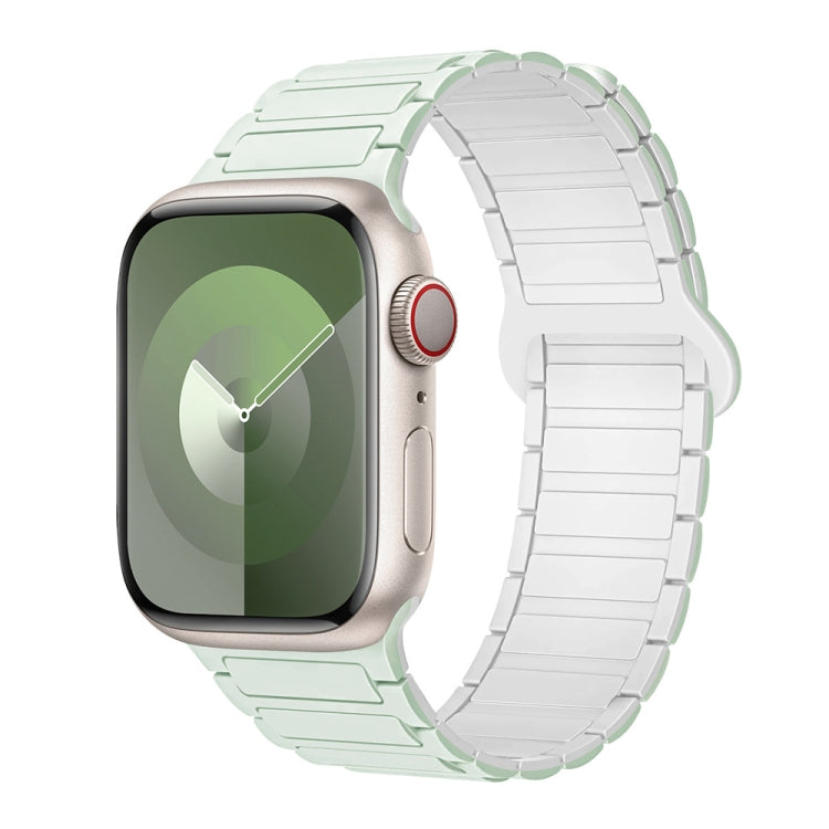 For Apple Watch Series 9 41mm I-Shaped Magnetic Silicone Watch Band(Mint White) - Watch Bands by PMC TechLife | Online Shopping South Africa | PMC TechLife