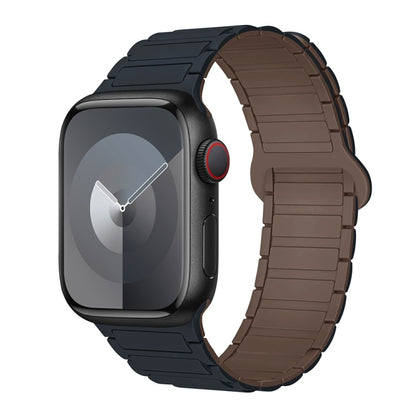 For Apple Watch Series 8 41mm I-Shaped Magnetic Silicone Watch Band(Midnight Chocolate) - Watch Bands by PMC Jewellery | Online Shopping South Africa | PMC Jewellery