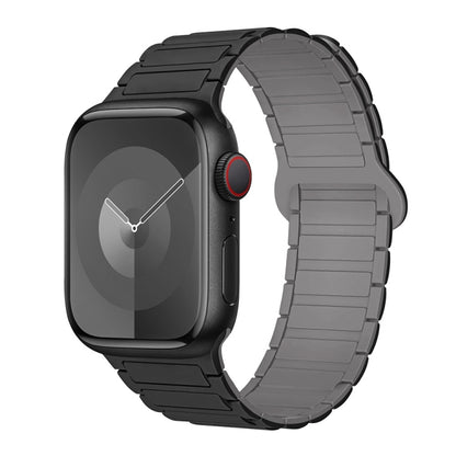 For Apple Watch SE 40mm I-Shaped Magnetic Silicone Watch Band(Black Gray) - Watch Bands by PMC Jewellery | Online Shopping South Africa | PMC Jewellery