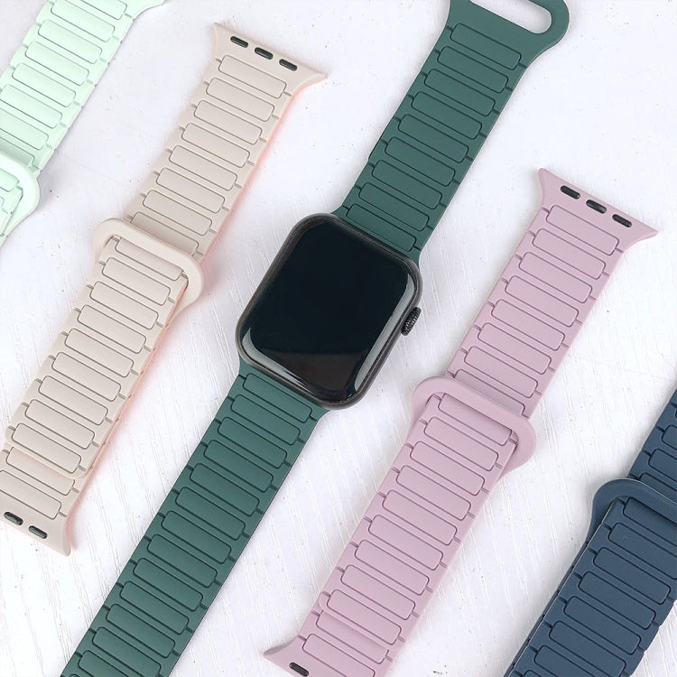 For Apple Watch Series 9 41mm I-Shaped Magnetic Silicone Watch Band(Midnight Chocolate) - Watch Bands by PMC Jewellery | Online Shopping South Africa | PMC Jewellery