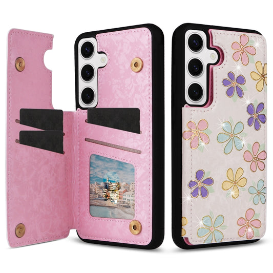 For Samsung Galaxy S25 5G Printed Double Buckle RFID Anti-theft Phone Case(Blossoming Flowers) - Galaxy S25 5G Cases by PMC Jewellery | Online Shopping South Africa | PMC Jewellery | Buy Now Pay Later Mobicred