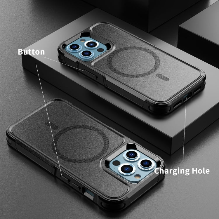 For iPhone 13 Pro RedPepper Armor Magsafe PC Hybrid TPU Phone Case(Black) - free shipping - PMc TechLife - Order now!