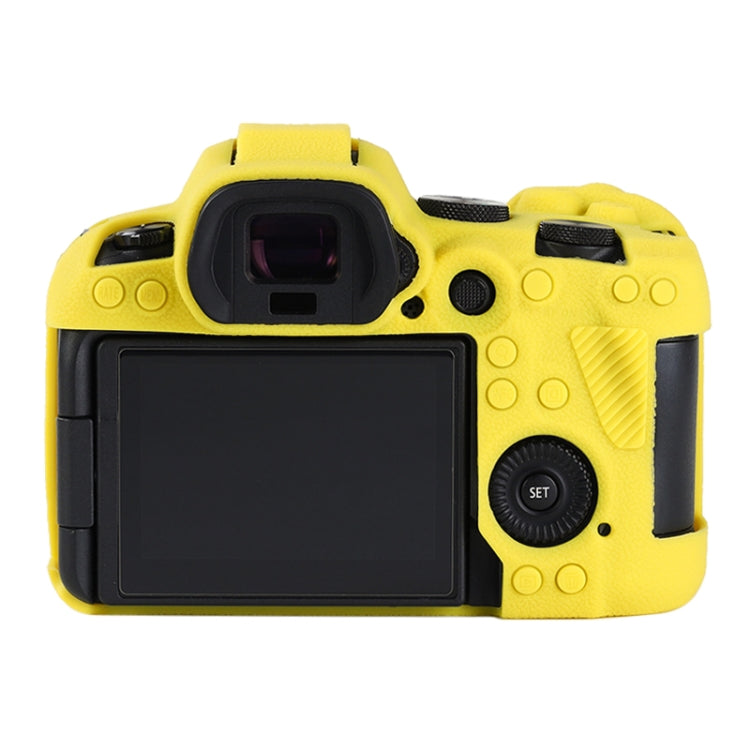 For Canon EOS R6 Mark II Litchi Texture Soft Silicone Protective Case(Yellow) - Protective Case by PMC TechLife | Online Shopping South Africa | PMC TechLife | Buy Now Pay Later Mobicred