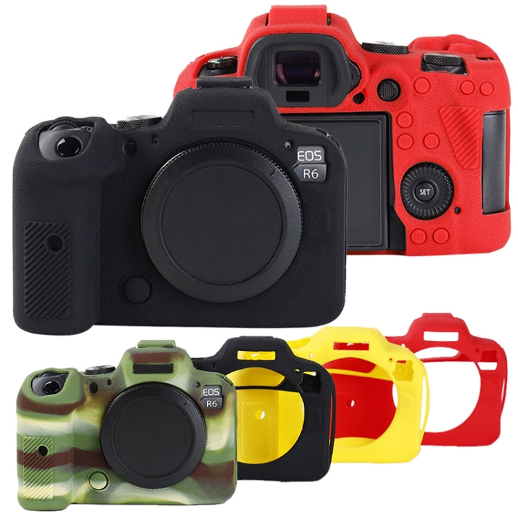 For Canon EOS R6 Mark II Litchi Texture Soft Silicone Protective Case(Camouflage) - Protective Case by PMC TechLife | Online Shopping South Africa | PMC TechLife