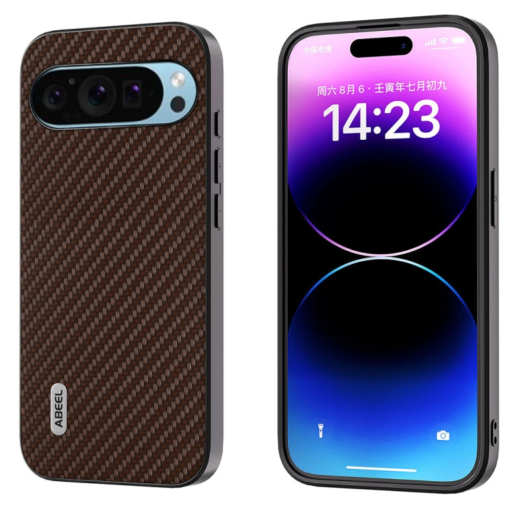 For Google Pixel 9 ABEEL Carbon Fiber Texture Protective Phone Case(Dark Brown) - Google Cases by PMC TechLife | Online Shopping South Africa | PMC TechLife | Buy Now Pay Later Mobicred