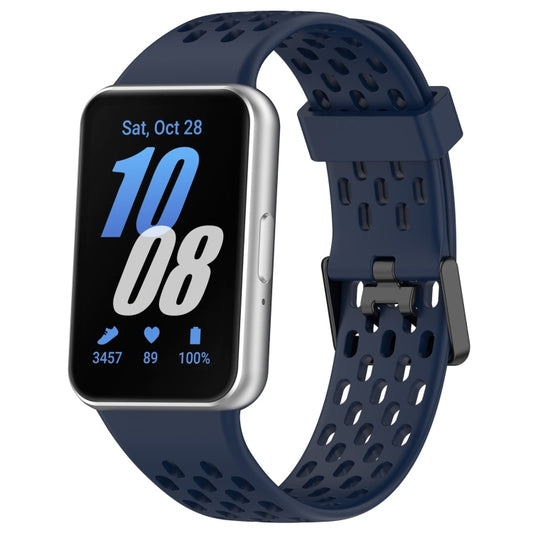 For Samsung Galaxy Fit 3 Hole Style Dual Buckle Silicone Watch Band(Midnight Blue) - Watch Bands by PMC Jewellery | Online Shopping South Africa | PMC Jewellery