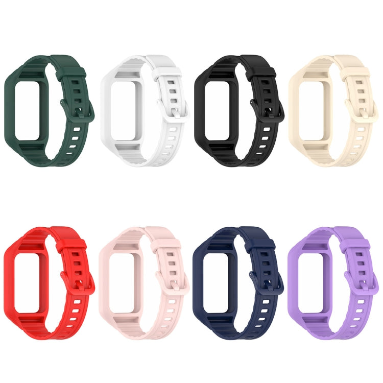 For Honor Band 9 Armor Integrated Silicone Watch Band(Light Pink) - Watch Bands by PMC TechLife | Online Shopping South Africa | PMC TechLife