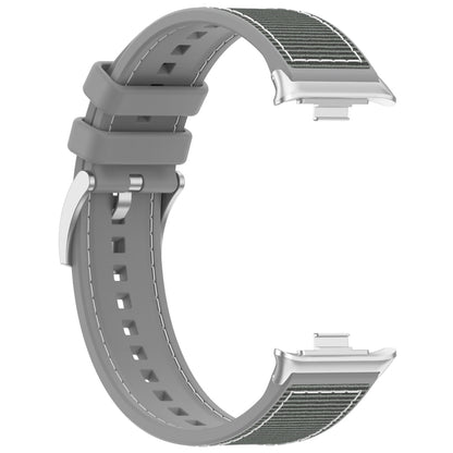 For Xiaomi Mi Band 8 Pro / Redmi Watch 4 Official Buckle Hybrid Nylon Braid Silicone Watch Band(Grey) - Watch Bands by PMC Jewellery | Online Shopping South Africa | PMC Jewellery