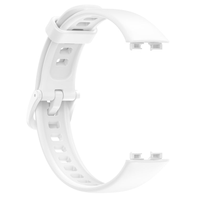 For Huawei Band 9 / 9 NFC Solid Color Colorful Buckle Silicone Watch Band(White) - Watch Bands by PMC Jewellery | Online Shopping South Africa | PMC Jewellery