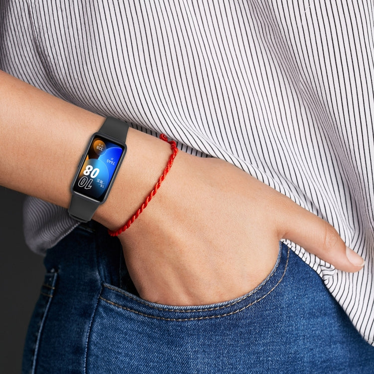 For Huawei Band 10 / 9 / 8 Solid Color Colorful Buckle Silicone Watch Band(Black) - Watch Bands by PMC TechLife | Online Shopping South Africa | PMC TechLife | Buy Now Pay Later Mobicred