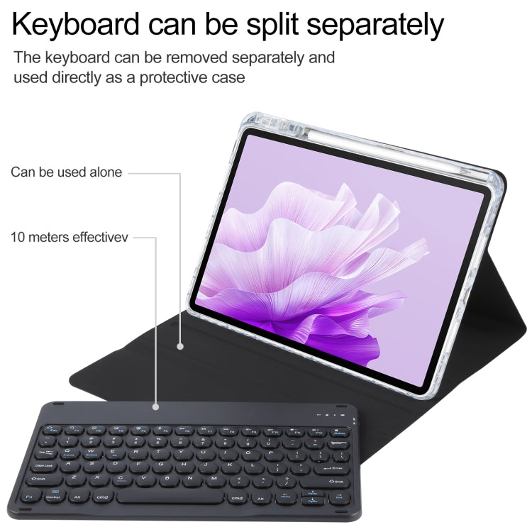 For Huawei MatePad Air 11.5 Round Button Bluetooth Keyboard Rotatable Holder Leather Case(Black) - free shipping - PMC TechLife - Order now!