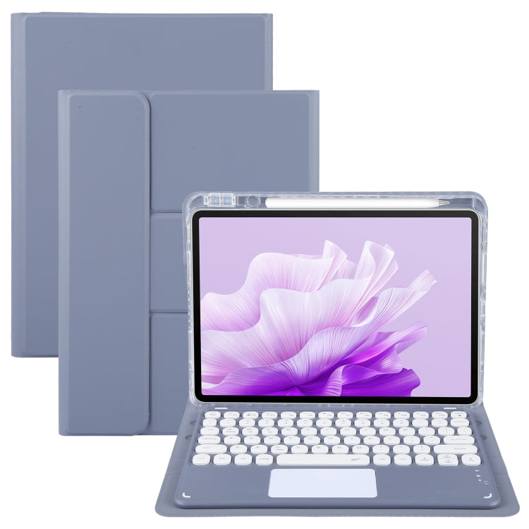 For Huawei MatePad Air 11.5 Round Button Bluetooth Keyboard Rotatable Holder Leather Case with Touchpad(Lavender Purple) - Huawei Keyboard by PMC TechLife | Online Shopping South Africa | PMC TechLife