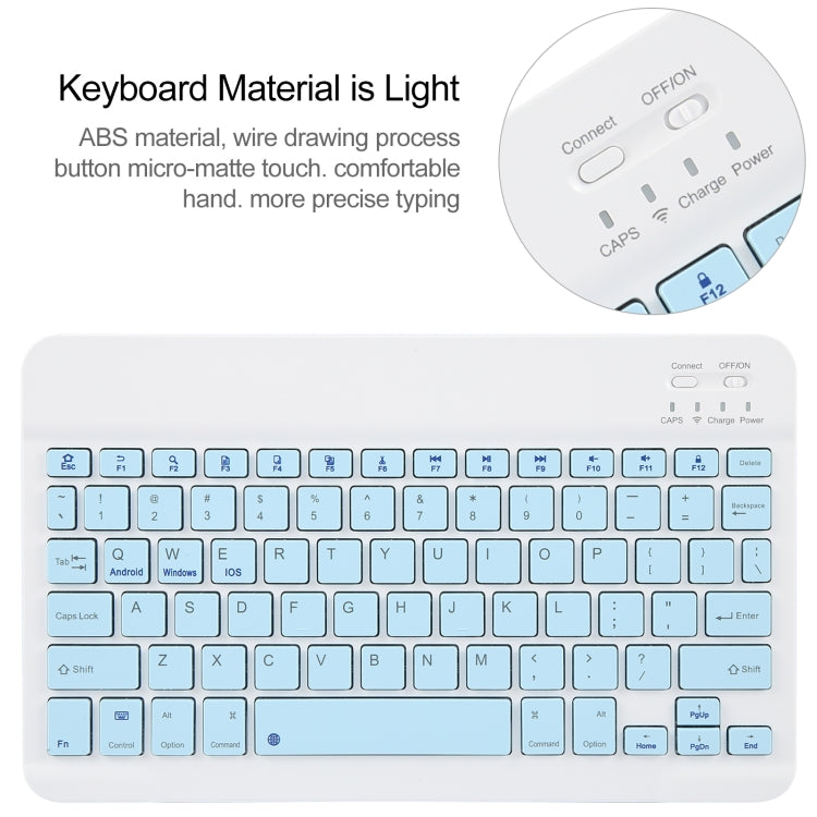For Huawei MatePad 11 2023 / 2021 Square Button Bluetooth Keyboard Rotatable Holder Leather Case(Sky Blue) - Huawei Keyboard by PMC TechLife | Online Shopping South Africa | PMC TechLife