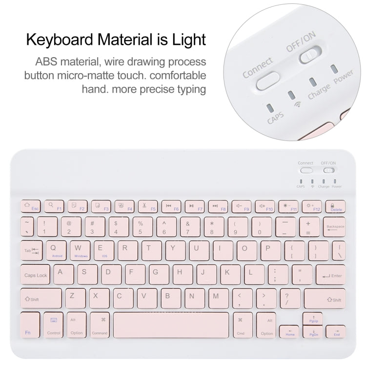 For Huawei MatePad 11 2023 / 2021 Square Button Bluetooth Keyboard Rotatable Holder Leather Case(Rose Gold) - Huawei Keyboard by PMC Jewellery | Online Shopping South Africa | PMC Jewellery