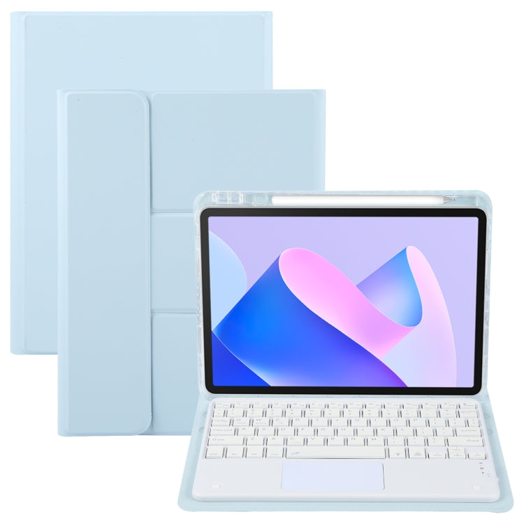 For Huawei MatePad 11 2023 / 2021 Square Button Bluetooth Keyboard Rotatable Holder Leather Case with Touchpad(Sky Blue) - Huawei Keyboard by PMC TechLife | Online Shopping South Africa | PMC TechLife