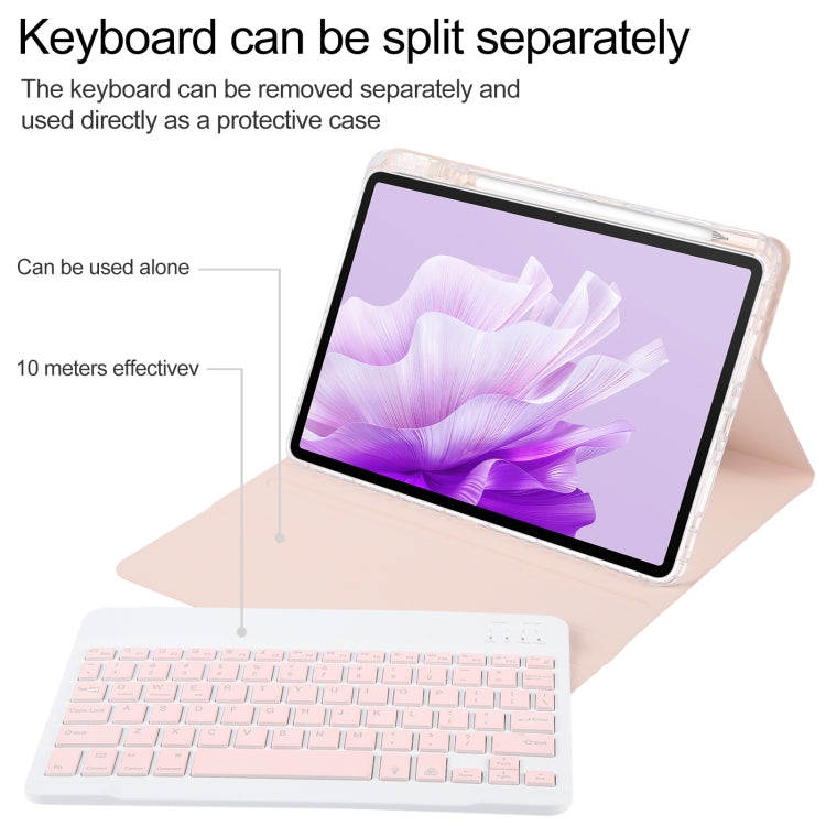 For Huawei MatePad Air 11.5 Square Button Backlight Bluetooth Keyboard Rotatable Holder Leather Case(Rose Gold) - Huawei Keyboard by PMC Jewellery | Online Shopping South Africa | PMC Jewellery