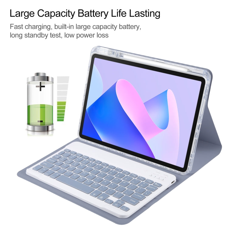 For Huawei MatePad 11 2023 / 2021 Square Button Backlight Bluetooth Keyboard Rotatable Holder Leather Case(Lavender Purple) - Huawei Keyboard by PMC TechLife | Online Shopping South Africa | PMC TechLife