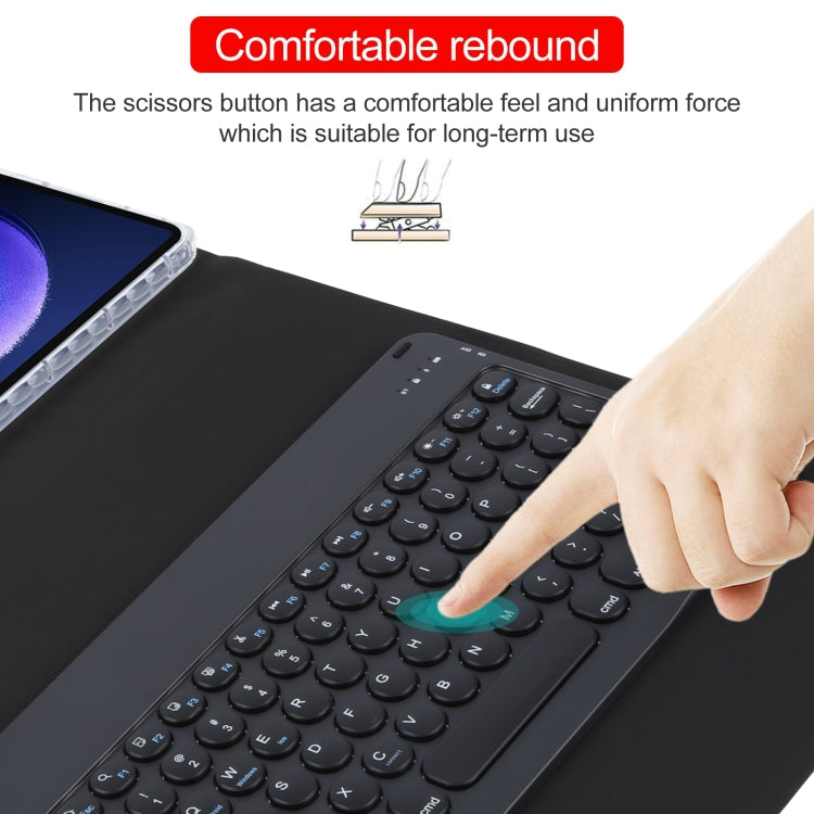 For Xiaomi Pad 6 Round Button Bluetooth Keyboard Rotatable Holder Leather Case(Black) - Others Keyboard by PMC TechLife | Online Shopping South Africa | PMC TechLife
