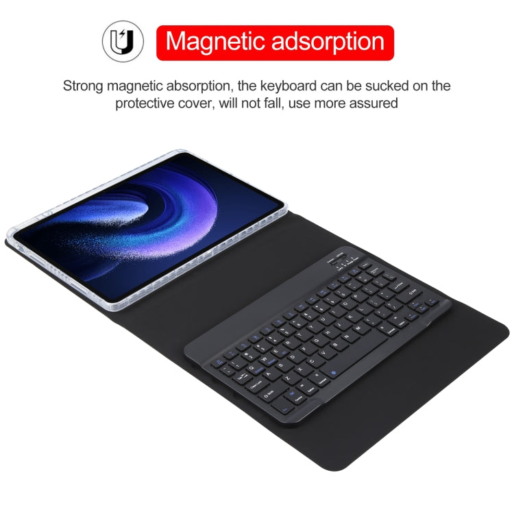 For Xiaomi Pad 6 Square Button Bluetooth Keyboard Rotatable Holder Leather Case(Black) - Others Keyboard by PMC TechLife | Online Shopping South Africa | PMC TechLife