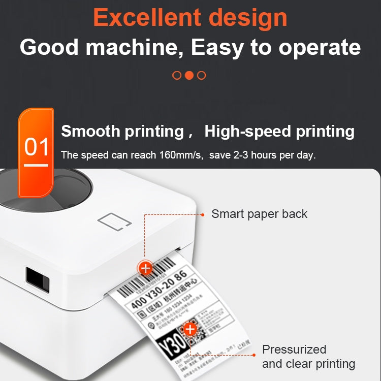 ZJ-9250 100x150mm USB Thermal Label Printer, Plug:AU Plug(White) - Receipt Printers by PMC TechLife | Online Shopping South Africa | PMC TechLife | Buy Now Pay Later Mobicred